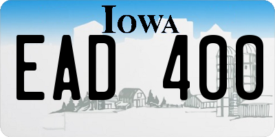 IA license plate EAD400