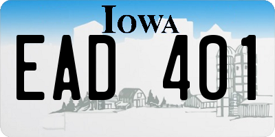 IA license plate EAD401