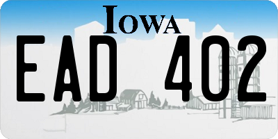 IA license plate EAD402