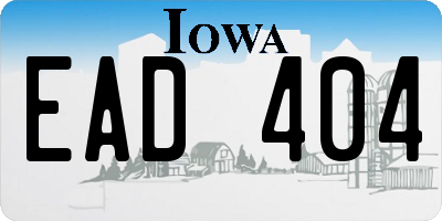 IA license plate EAD404