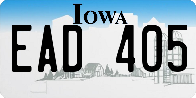 IA license plate EAD405