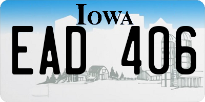 IA license plate EAD406