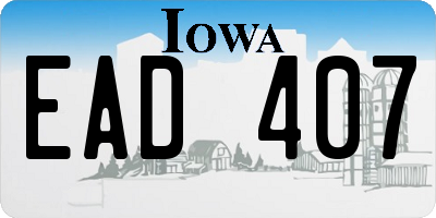 IA license plate EAD407