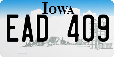 IA license plate EAD409