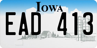 IA license plate EAD413