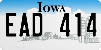 IA license plate EAD414