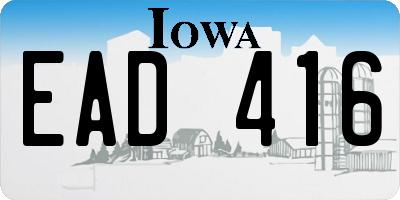 IA license plate EAD416