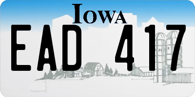 IA license plate EAD417