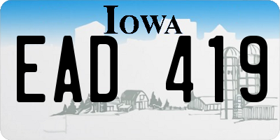 IA license plate EAD419