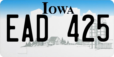 IA license plate EAD425