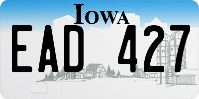 IA license plate EAD427