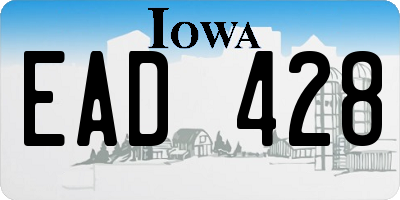 IA license plate EAD428