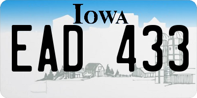 IA license plate EAD433