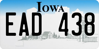 IA license plate EAD438