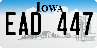 IA license plate EAD447