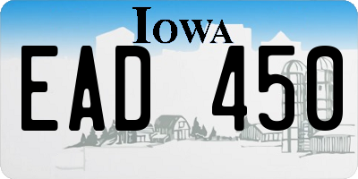 IA license plate EAD450