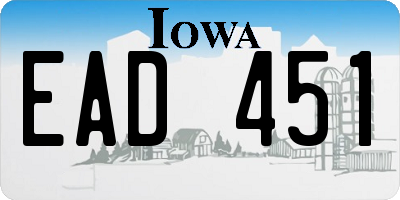 IA license plate EAD451