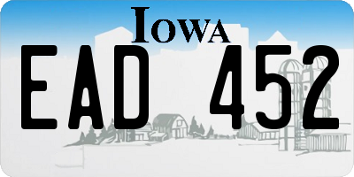 IA license plate EAD452