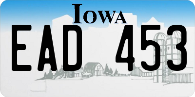 IA license plate EAD453