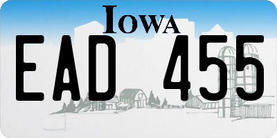 IA license plate EAD455