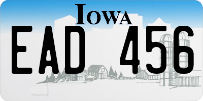 IA license plate EAD456