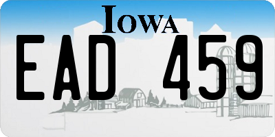 IA license plate EAD459