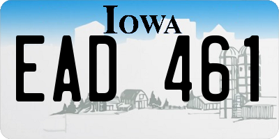 IA license plate EAD461