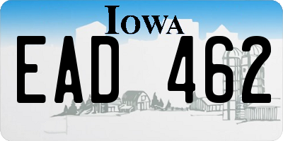 IA license plate EAD462