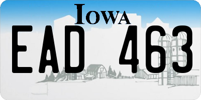 IA license plate EAD463