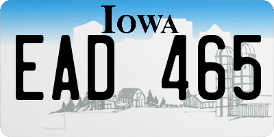 IA license plate EAD465