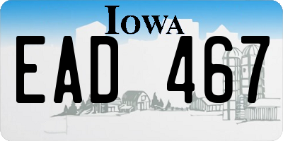 IA license plate EAD467