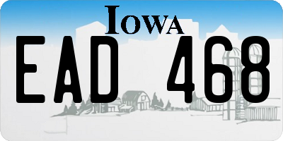 IA license plate EAD468