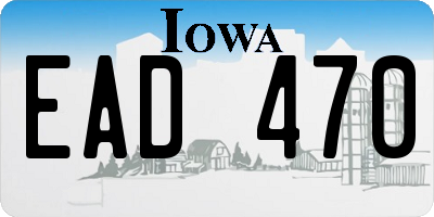 IA license plate EAD470