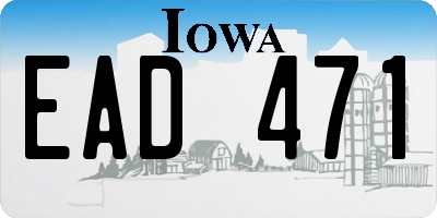 IA license plate EAD471