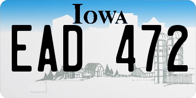 IA license plate EAD472