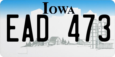 IA license plate EAD473