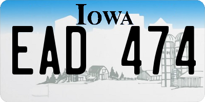 IA license plate EAD474