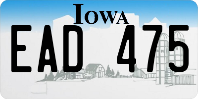 IA license plate EAD475