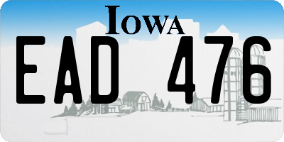 IA license plate EAD476