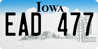 IA license plate EAD477