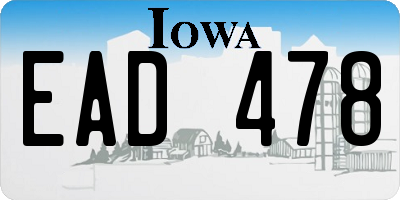 IA license plate EAD478