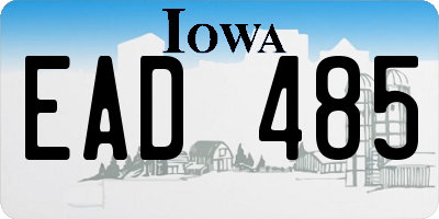 IA license plate EAD485