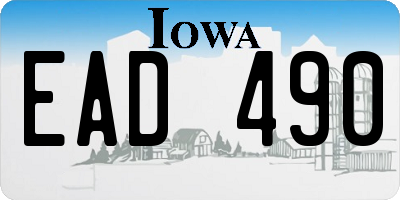 IA license plate EAD490