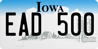 IA license plate EAD500