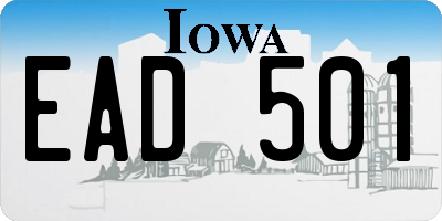 IA license plate EAD501