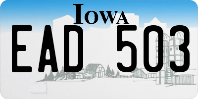 IA license plate EAD503