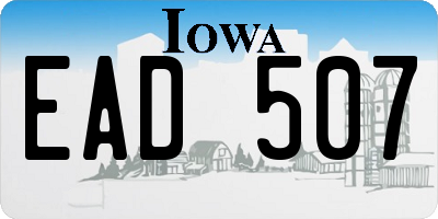 IA license plate EAD507