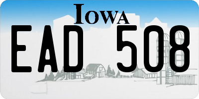 IA license plate EAD508