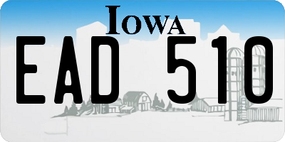 IA license plate EAD510