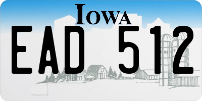 IA license plate EAD512